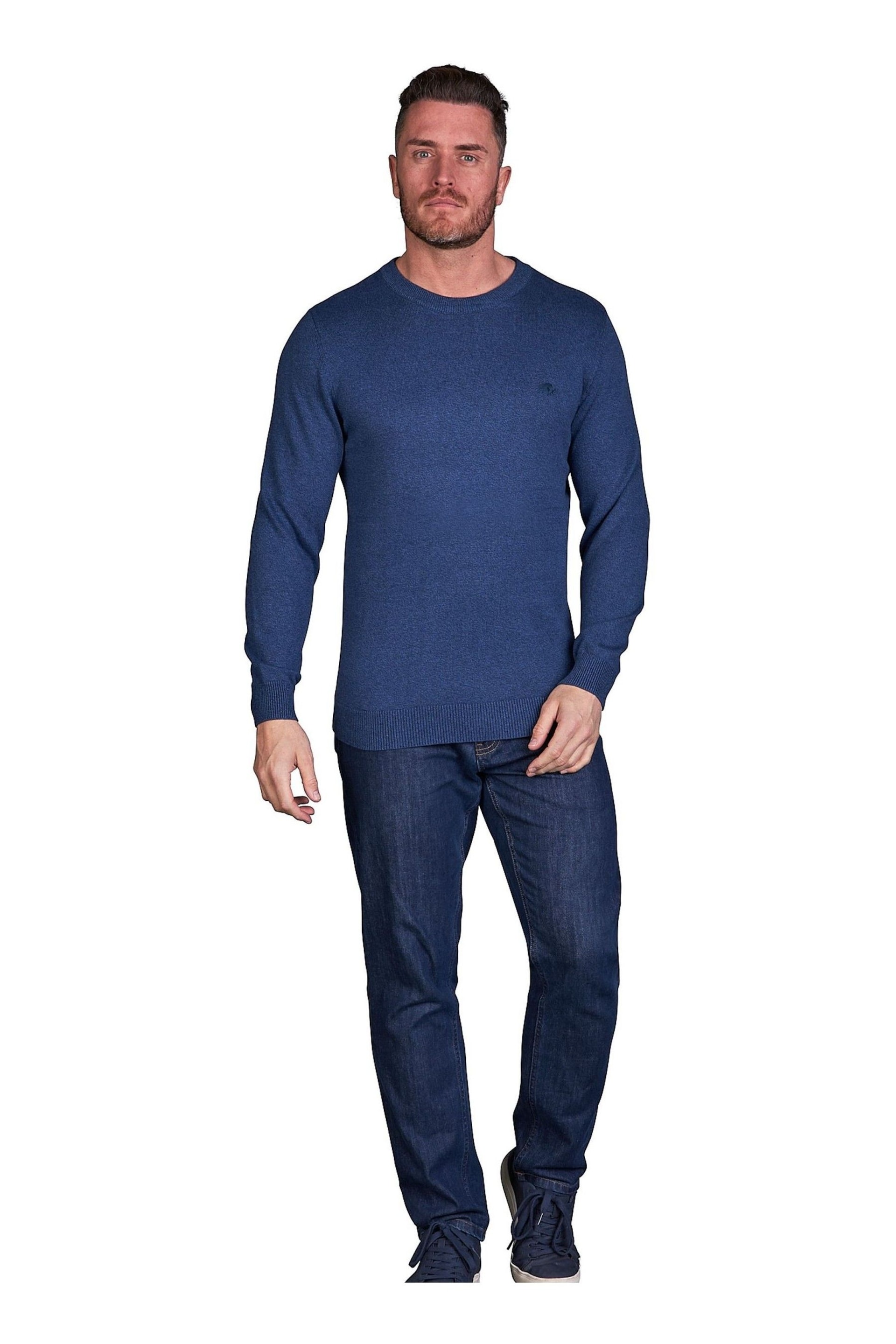 Raging Bull Blue Classic Crew Neck Knit Jumper - Image 2 of 2