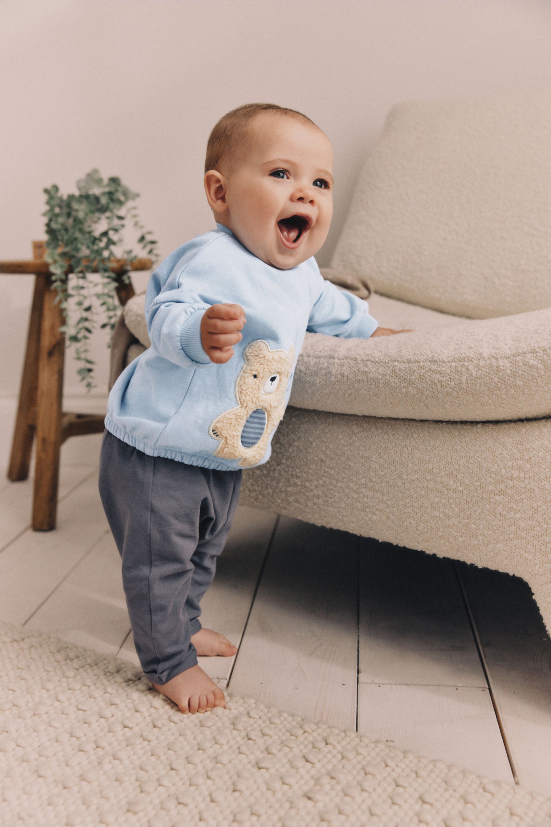 Buy Blue Bear Baby 100 Cotton Sweatshirt And Leggings Set 2 Piece from Next Luxembourg