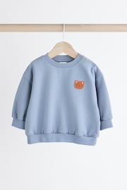 Blue Bear Baby tipped Sweatshirt and Joggers Set - Image 3 of 8