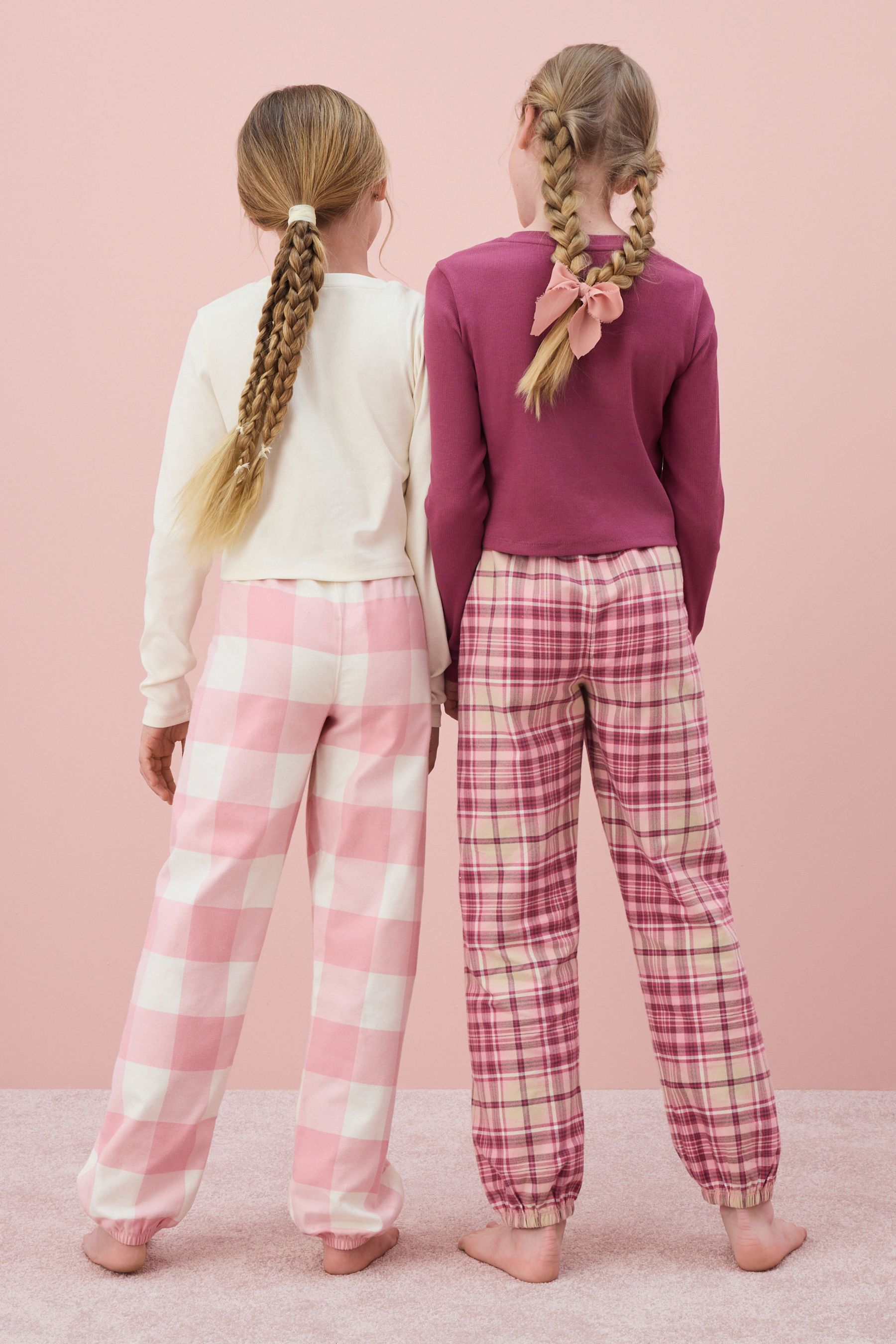 Buy Pink 2 Pack Woven Check Pyjamas 3 16yrs from the Next UK online shop