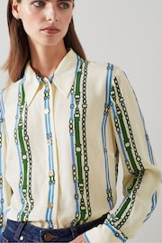 LK Bennett Hardy Belt Print Viscose-Silk Blend Shirt - Image 3 of 4