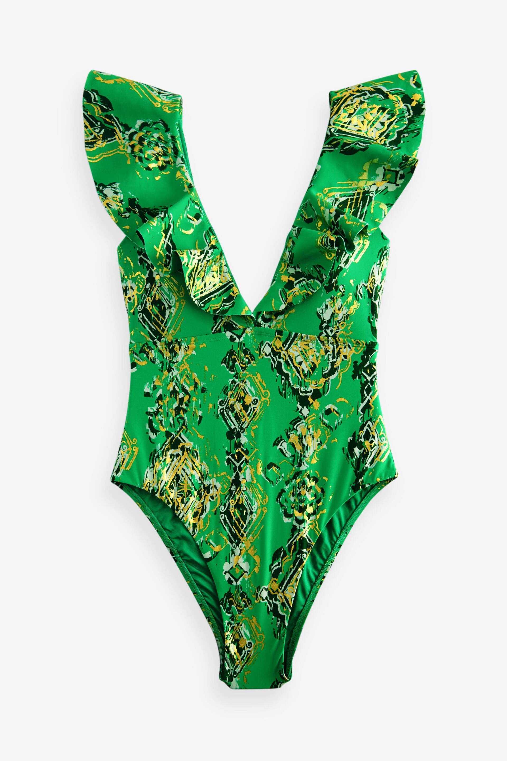 Myleene Klass Plunge Frill Tummy Shaping Control Swimsuit - Image 6 of 8