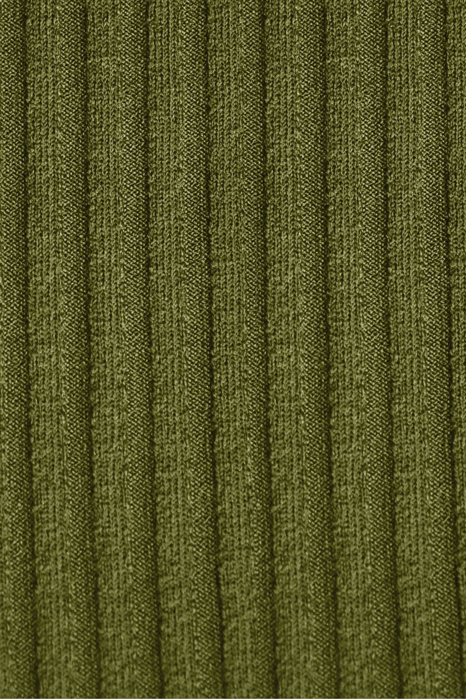 Ro&Zo Green Ribbed Button Detail Split Front Dress - Image 5 of 5