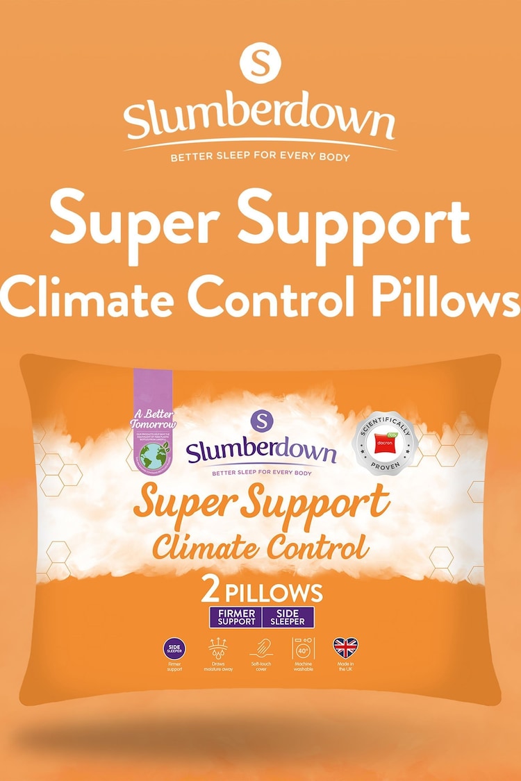 Slumberdown 2 Pack Climate Control Super Support White Pillows - Image 5 of 5