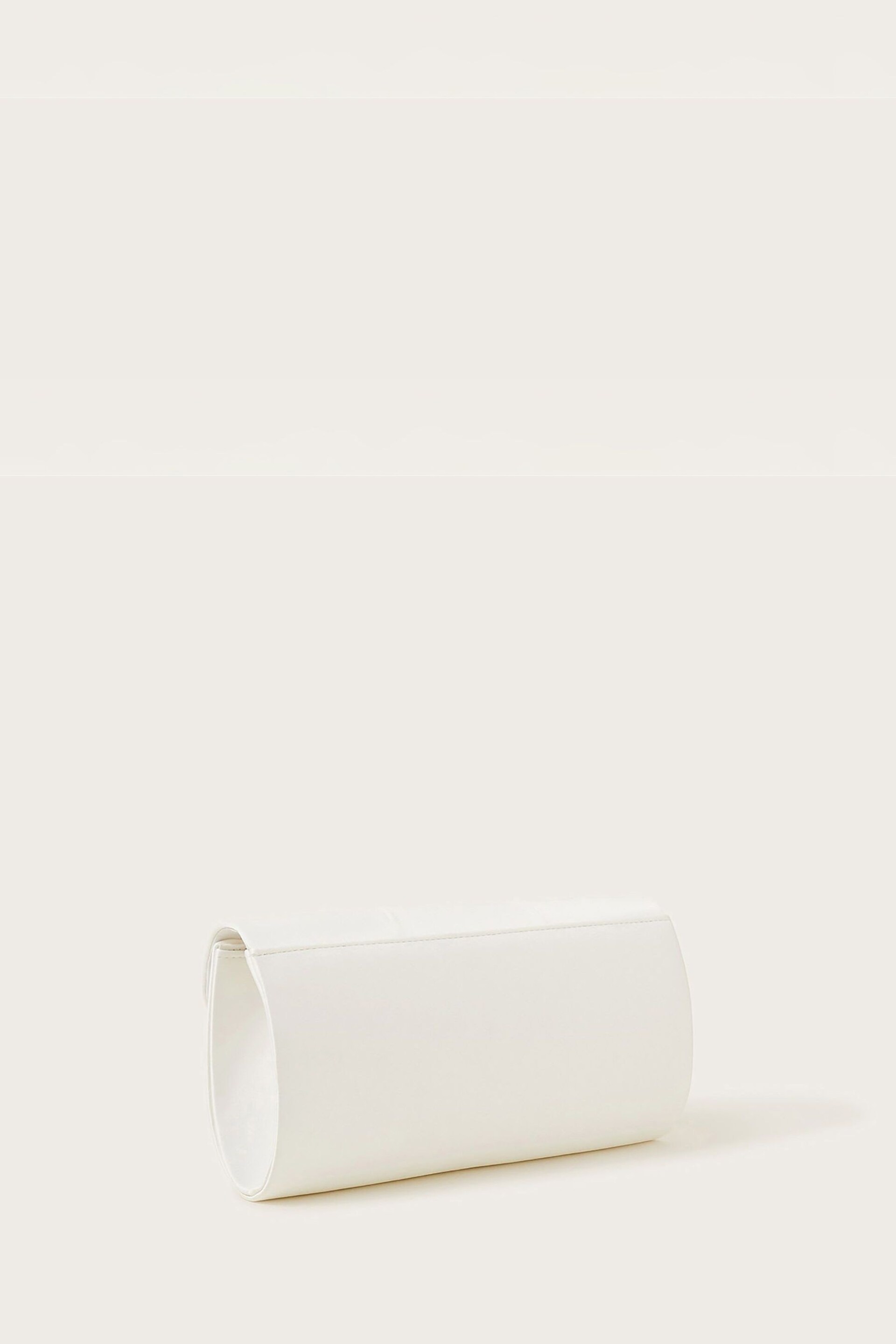 Monsoon White Pleated Clutch Bag - Image 2 of 3