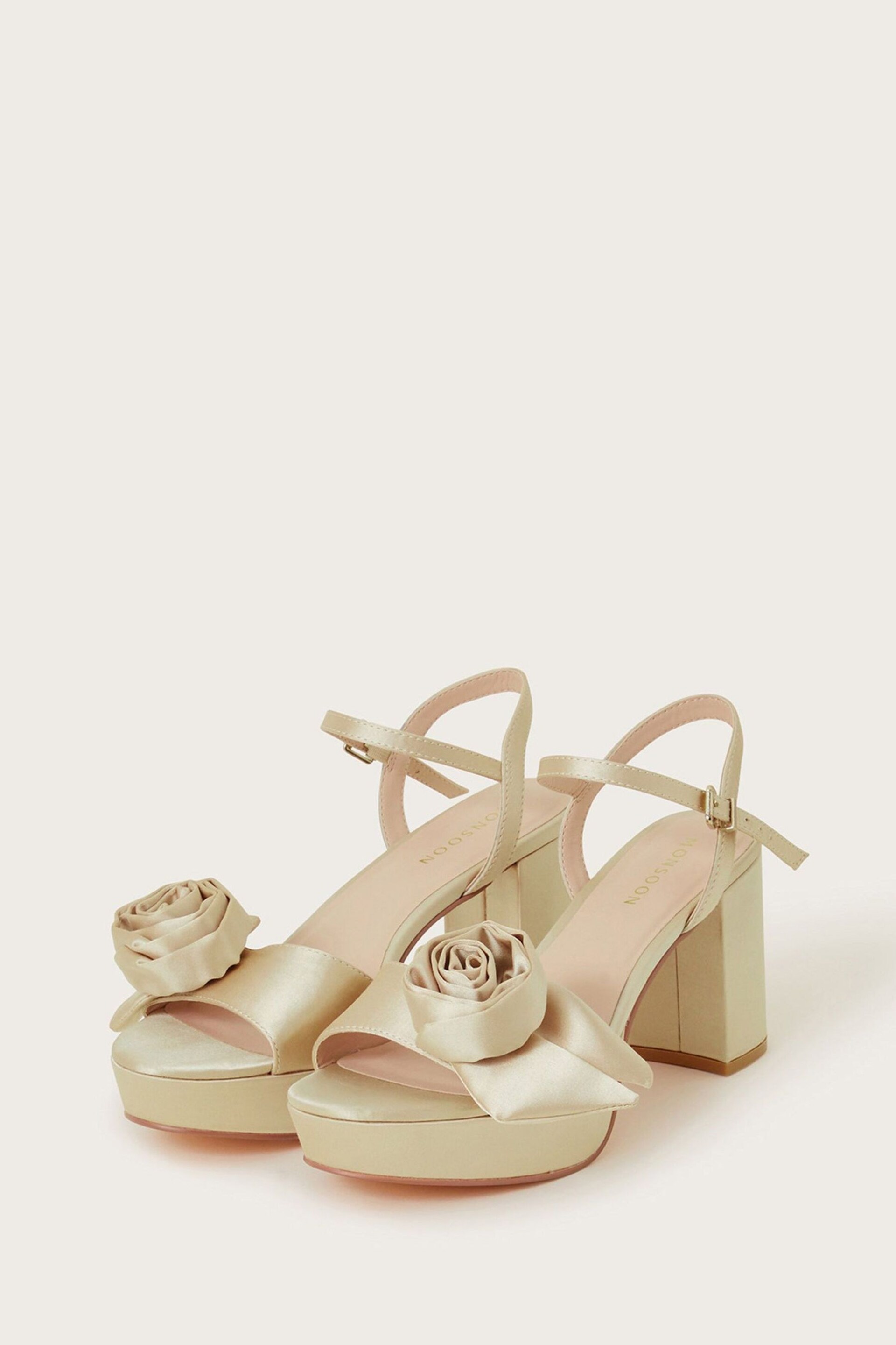 Monsoon Gold Rosette Platform Heels - Image 1 of 3