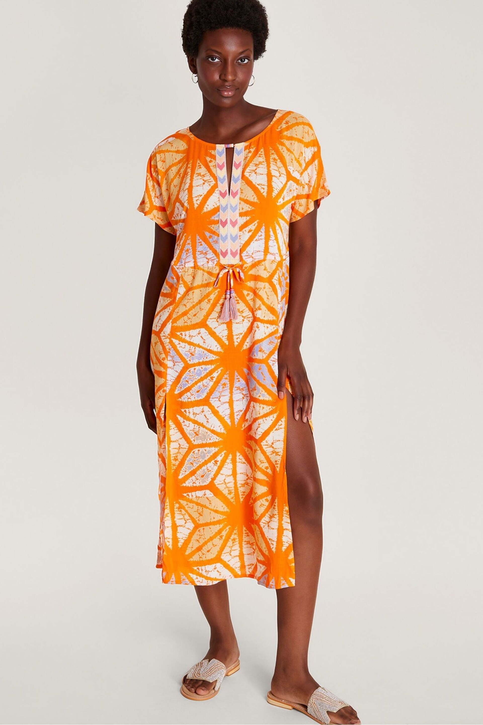 Monsoon Orange Santiago Sun Dress - Image 1 of 5