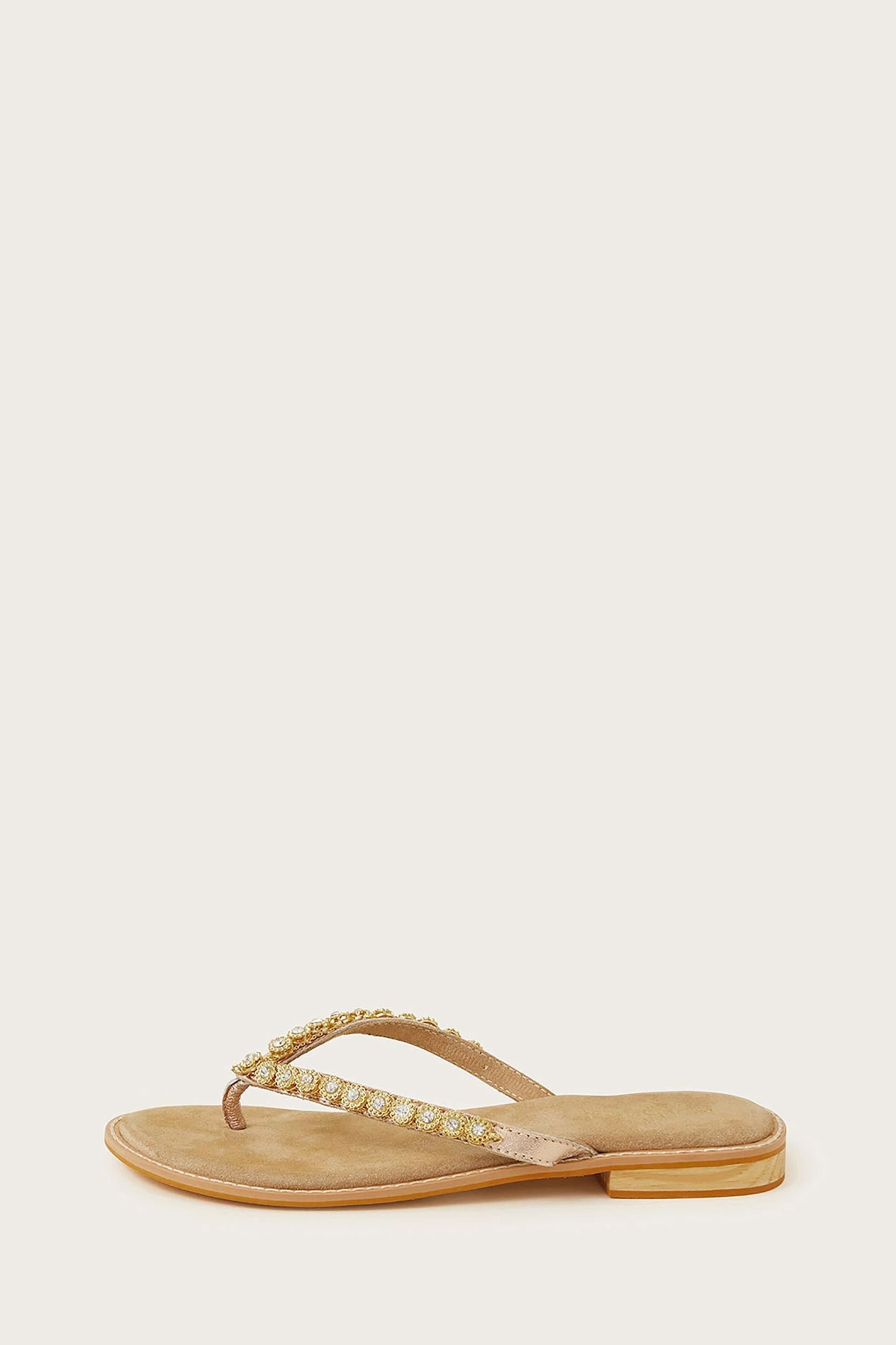 Monsoon Gold Easy Toe Post Sandals - Image 2 of 3