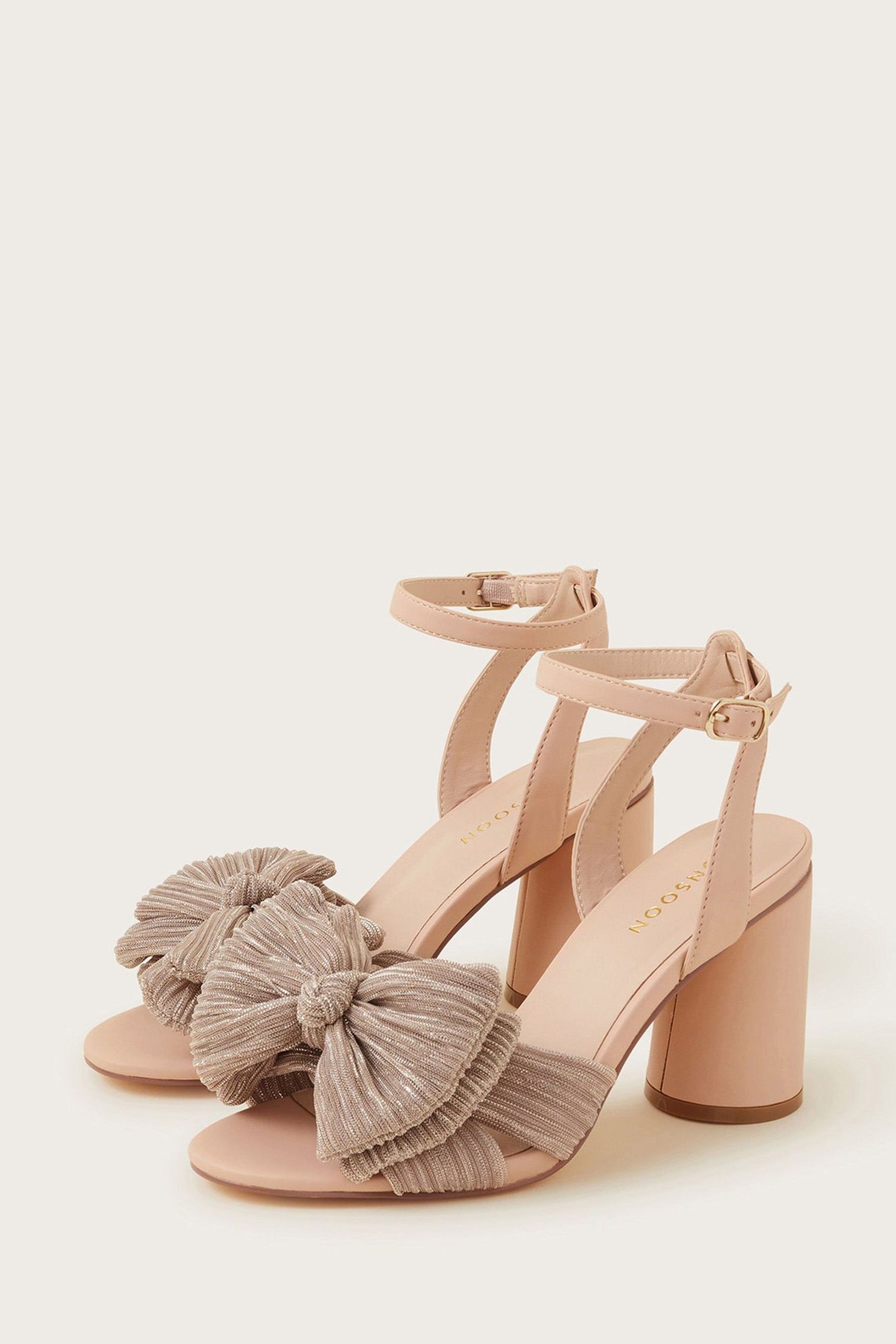 Buy Monsoon Nude Bow Heel Sandals from Next Qatar