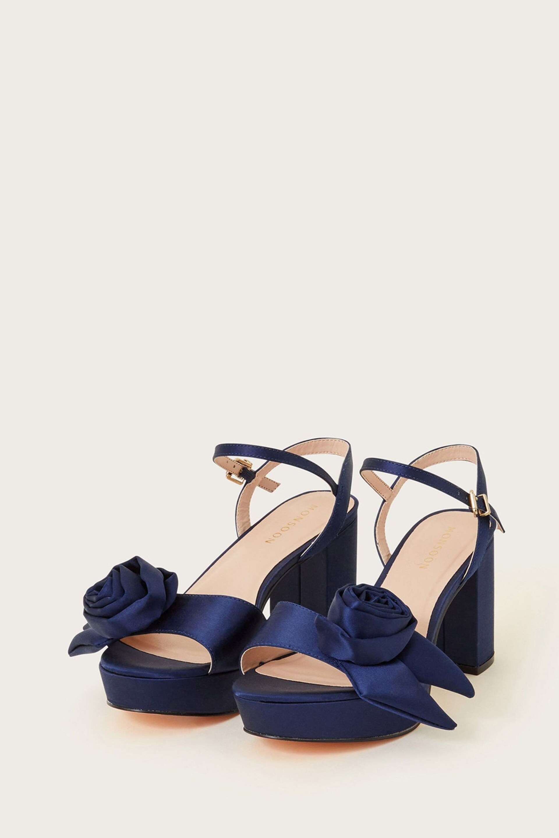 Monsoon Blue Rosette Platform Heels - Image 1 of 3