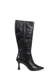 Jones Bootmaker Knee-High Leather Heeled Black Boots - Image 1 of 5