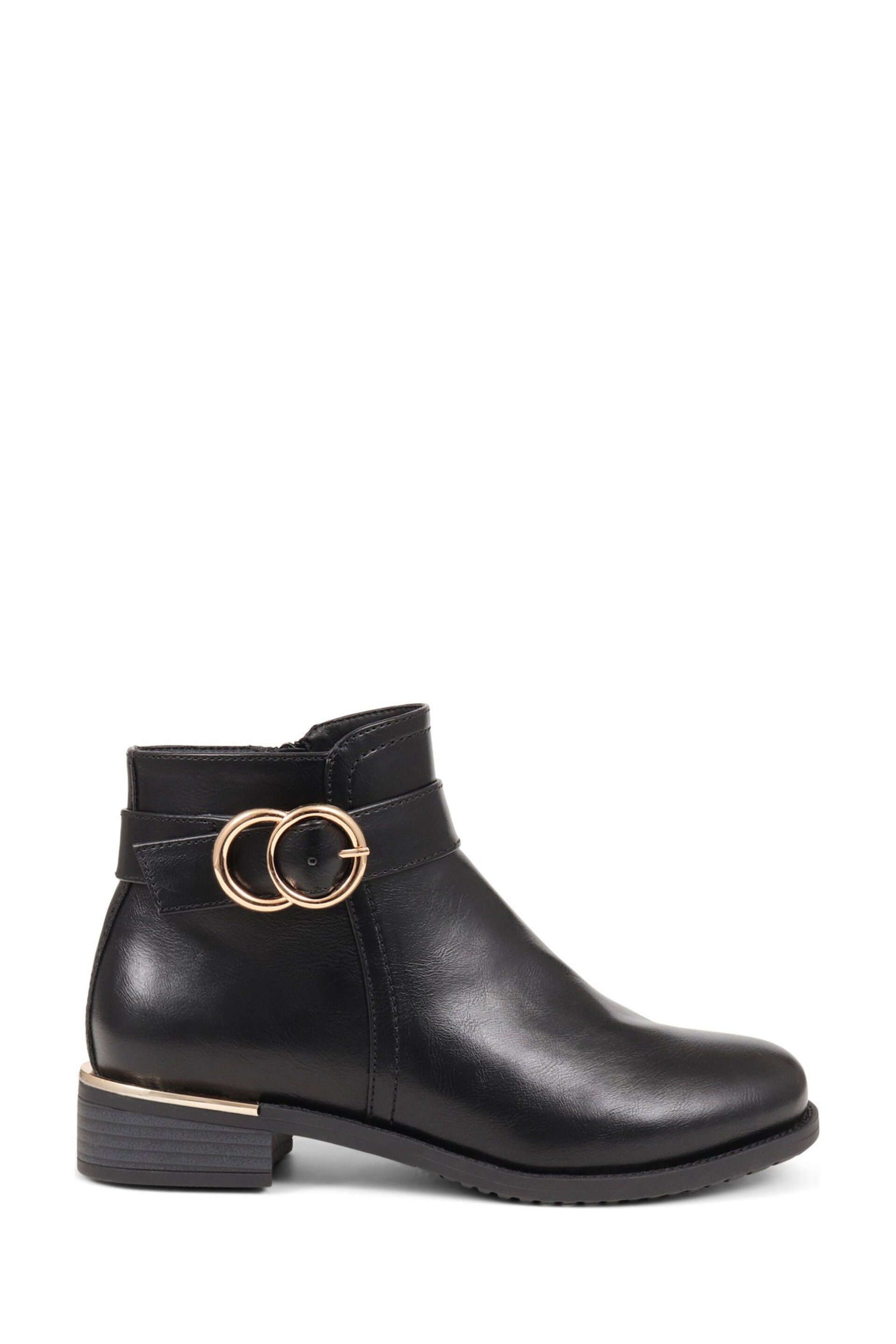 Pavers Black Buckle Detail Ankle Boots - Image 1 of 5