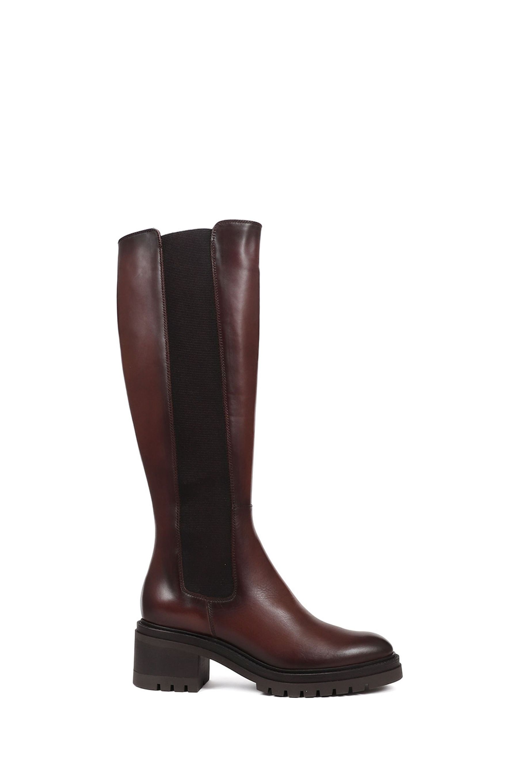 Jones Bootmaker Leather Knee Length Boots 6 EU 39 BROWN Womens