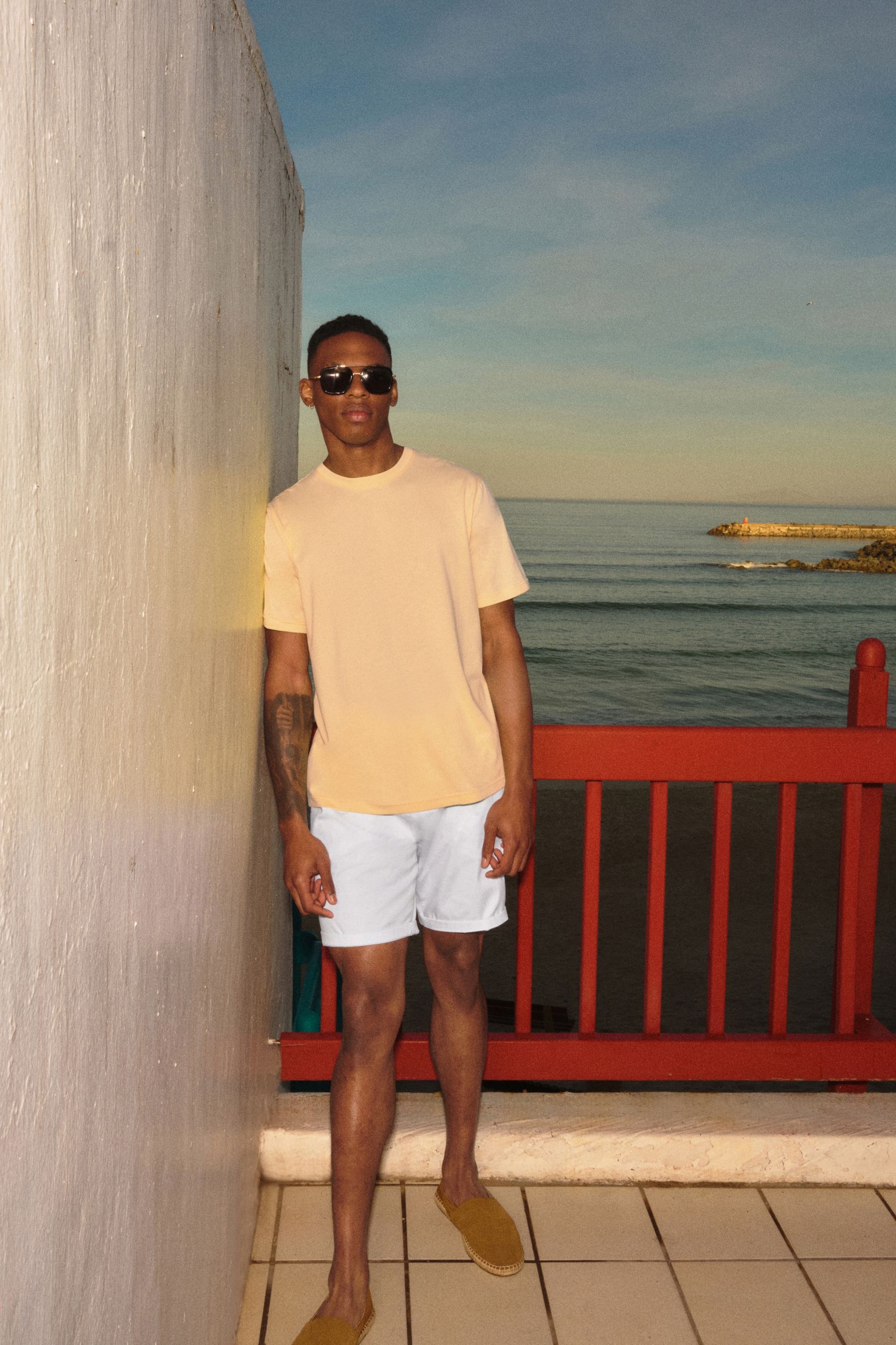 Bright Yellow Regular Fit Essential Crew Neck T-Shirt - Image 2 of 7