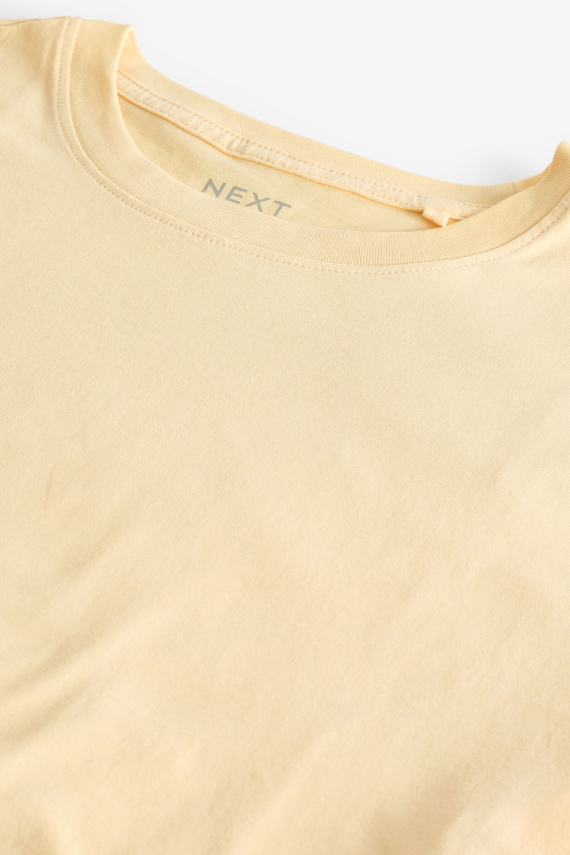 Bright Yellow Regular Fit Essential Crew Neck T-Shirt - Image 6 of 7
