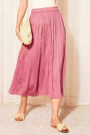 Friends Like These Rose Pink Soft Crinkle Satin Midi Skirt - Image 1 of 4