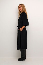 Kaffe Emine Maxi Pocket Black Shirt Dress - Image 3 of 6