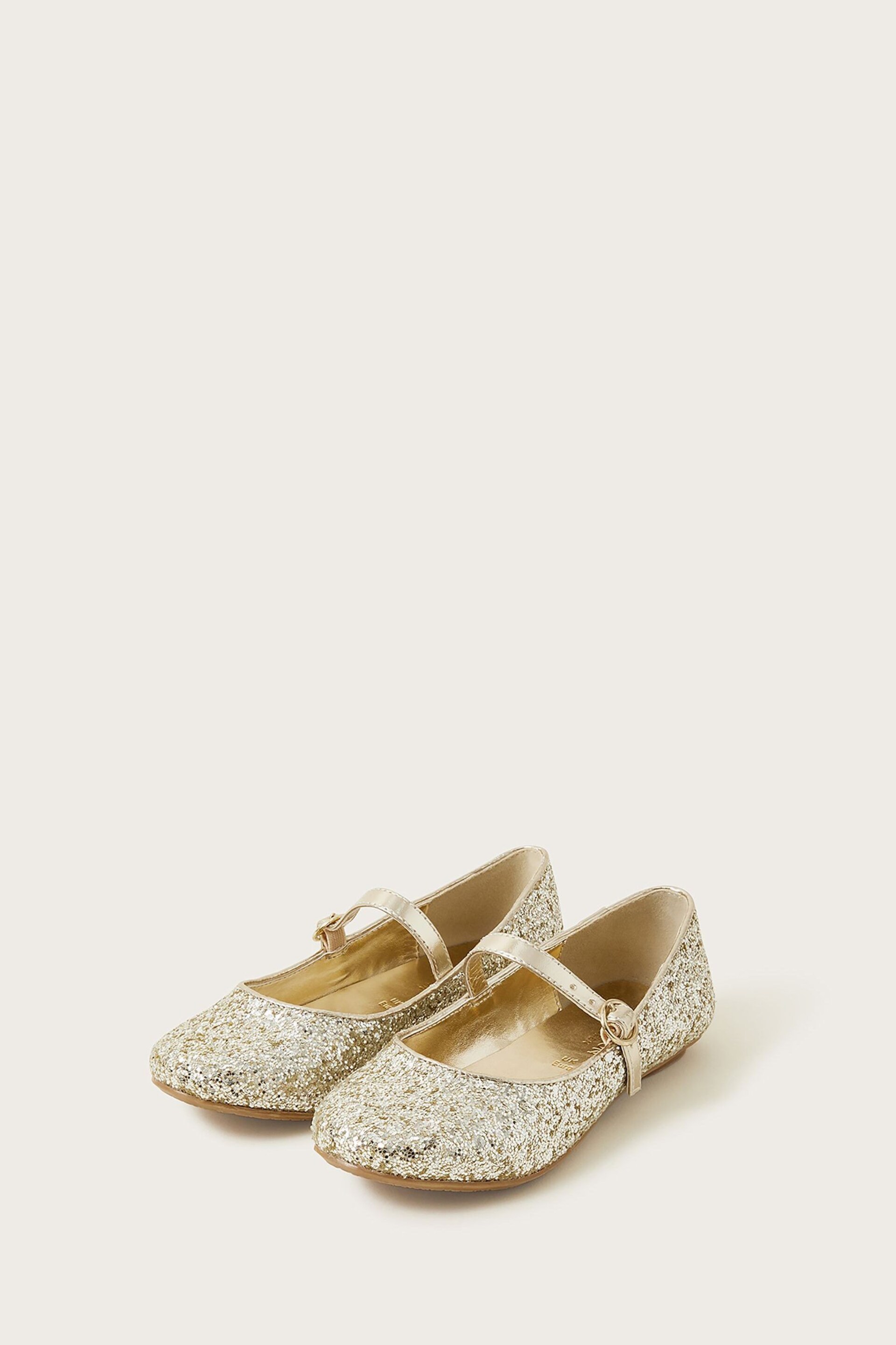 Monsoon Gold Stardust Ballerina Shoes - Image 3 of 4