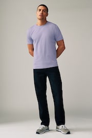 Purple Lilac Slim Fit Essential Crew Neck T-Shirt - Image 2 of 7