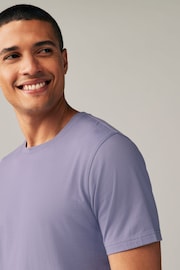 Purple Lilac Slim Fit Essential Crew Neck T-Shirt - Image 4 of 7