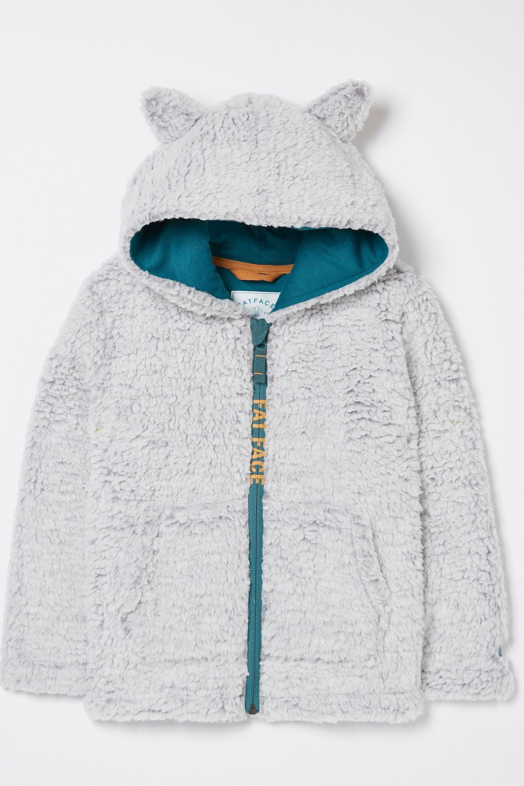Buy FatFace Grey Wolf Fleece Zip Through Hoodie from Next Ireland