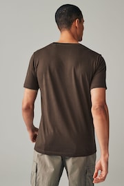 Brown Dark Chocolate Slim Fit Essential Crew Neck T-Shirt - Image 2 of 7