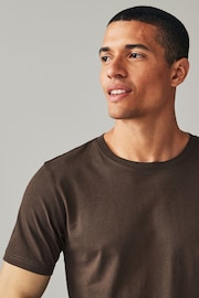 Brown Dark Chocolate Slim Fit Essential Crew Neck T-Shirt - Image 4 of 7