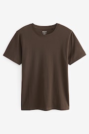 Brown Dark Chocolate Slim Fit Essential Crew Neck T-Shirt - Image 5 of 7