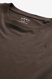Brown Dark Chocolate Slim Fit Essential Crew Neck T-Shirt - Image 6 of 7