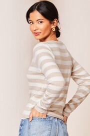 Lipsy Camel Striped Button Through Cardigan - Image 2 of 4