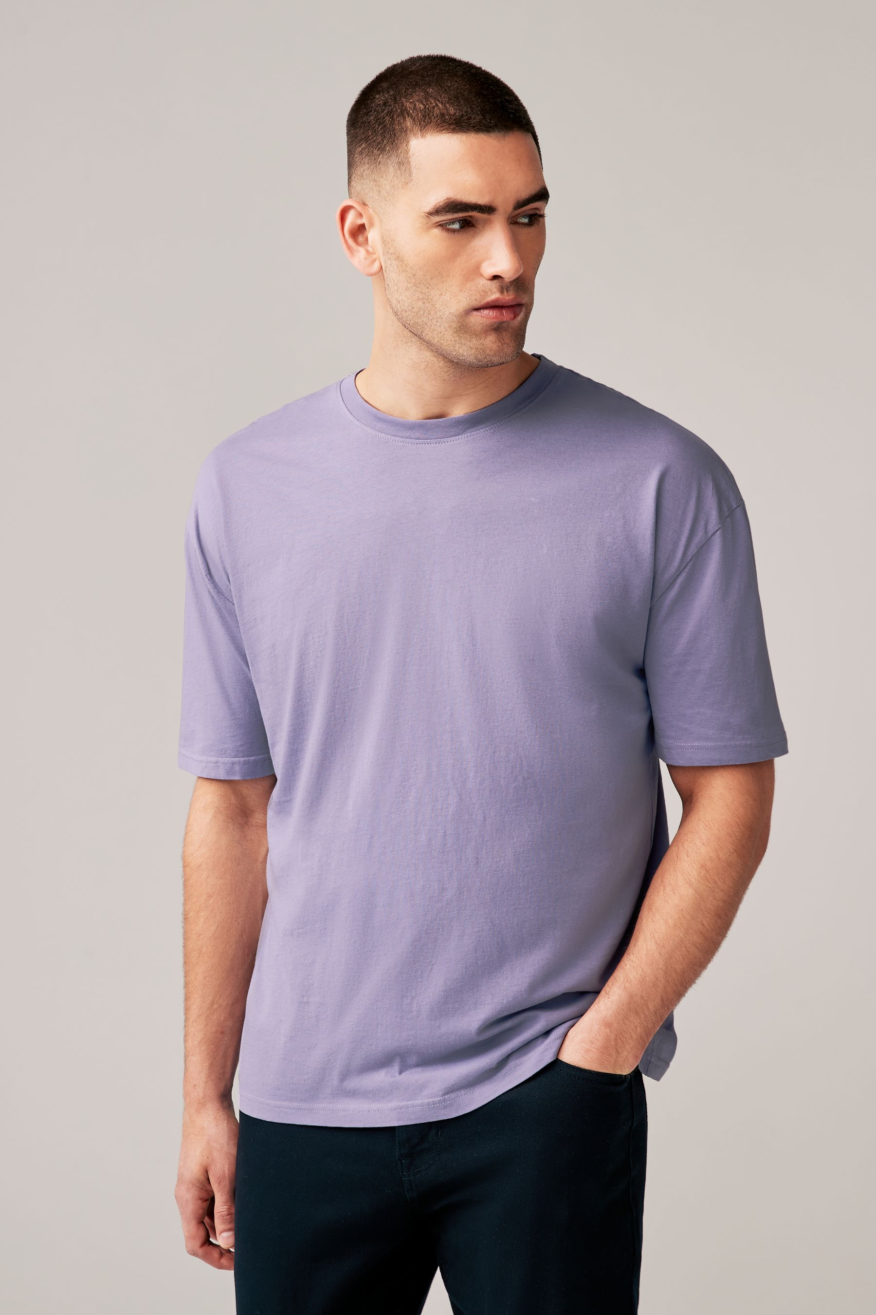 Buy Purple Lilac Relaxed Fit Essential Crew Neck 100 Cotton T Shirt from the Next UK online shop