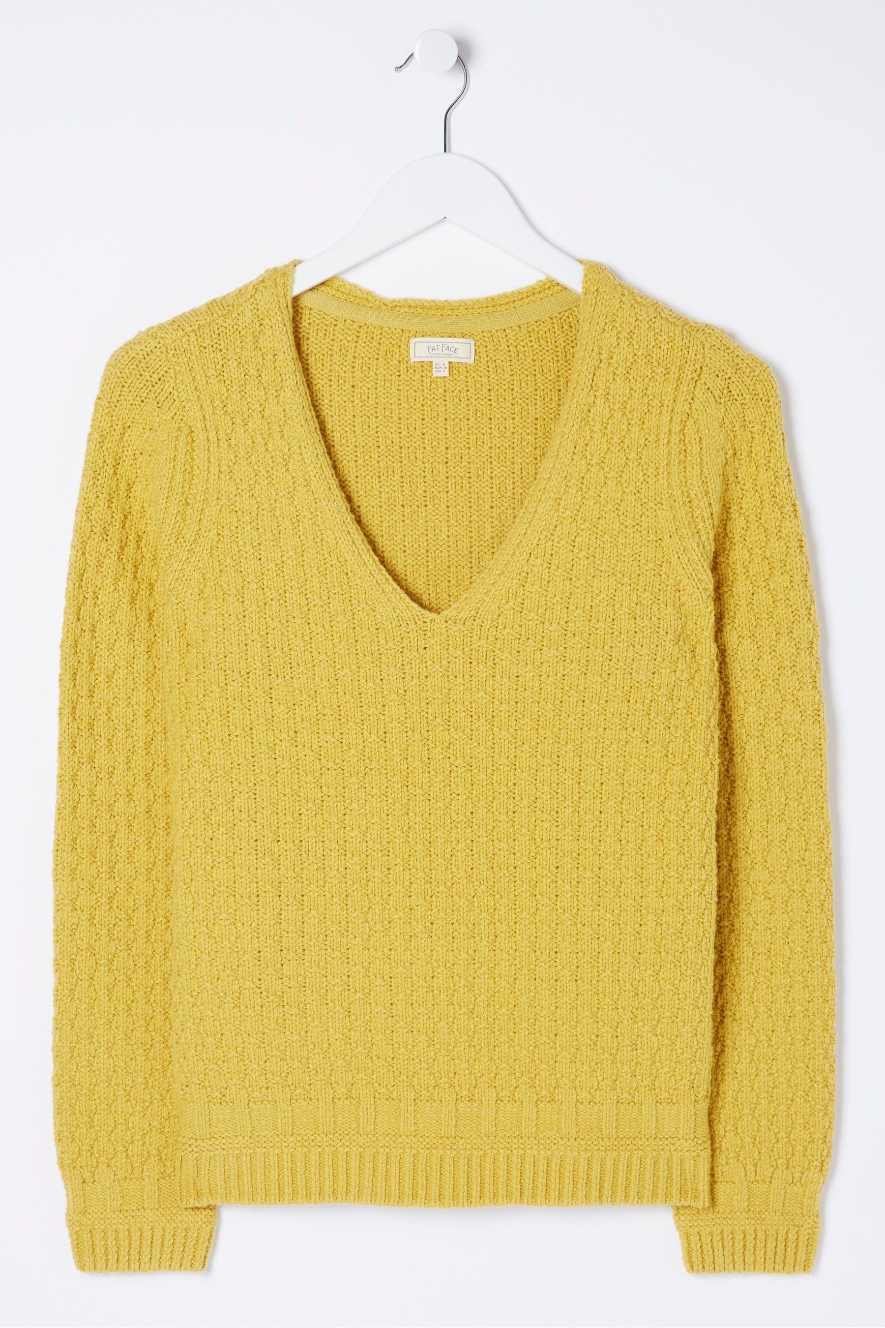 Yellow v neck jumper top