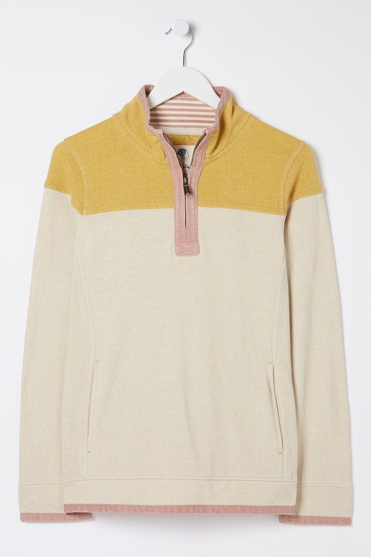 FatFace Airlie Yellow Colour Block Sweatshirt - Image 5 of 5