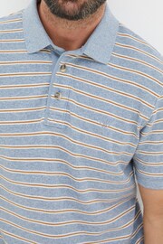 FatFace Blue Stripe Polo Shirt - Image 4 of 5