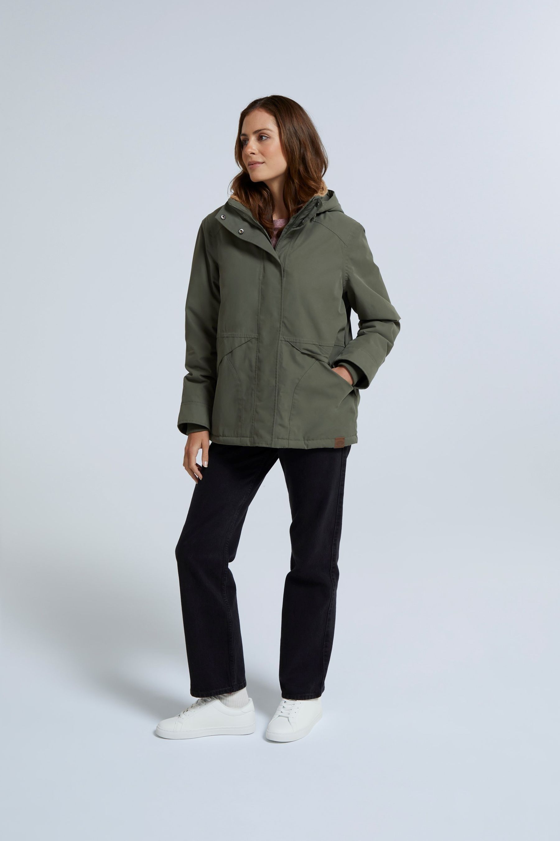 Ladies green waterproof parka sale