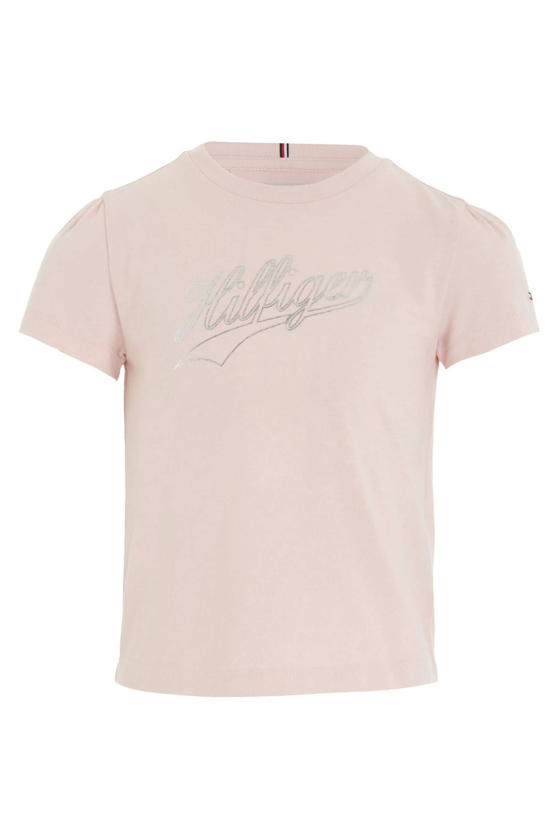 Tommy Hilfiger Pink Hilfiger Script T-Shirt - Image 1 of 3