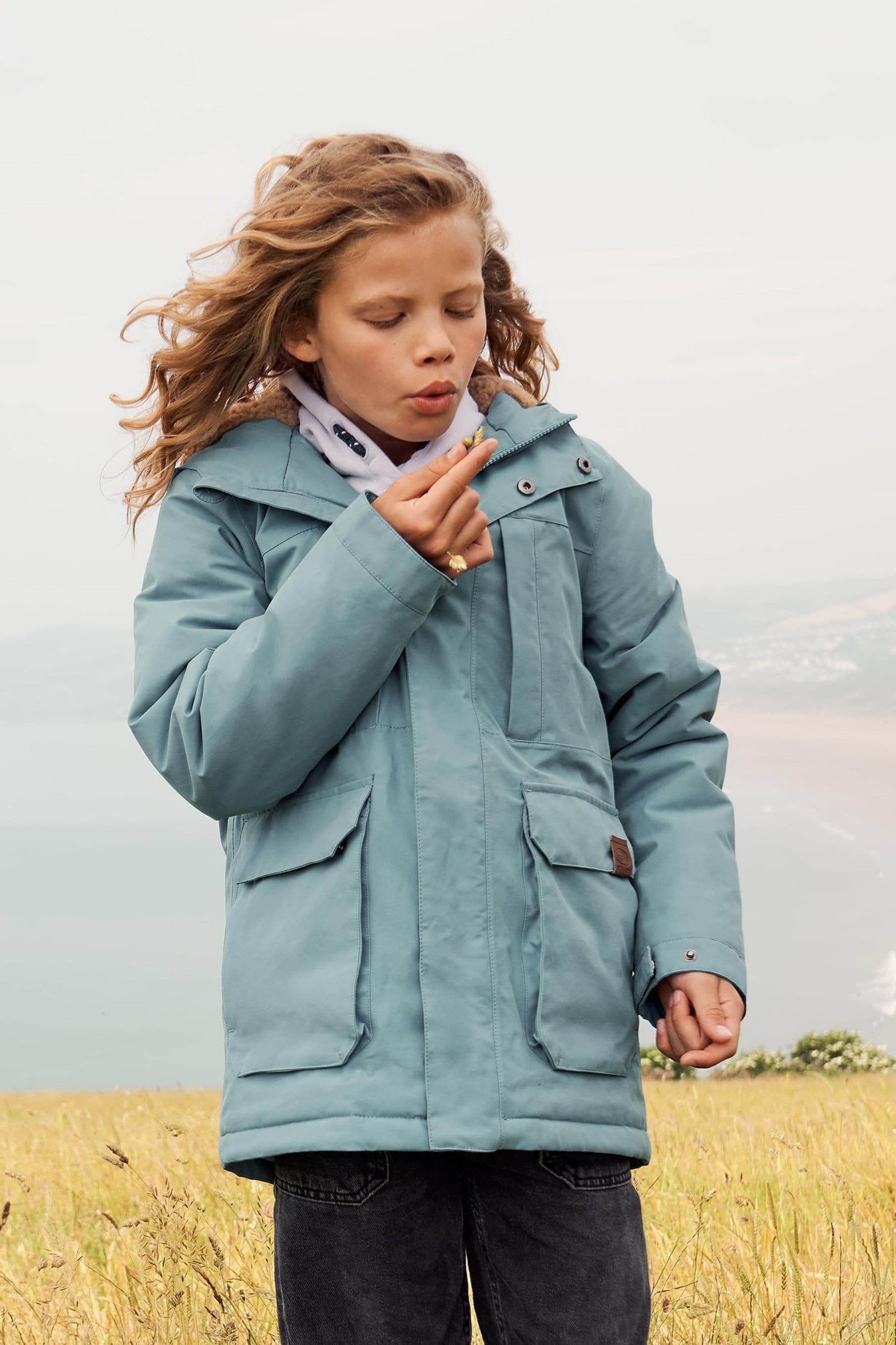 Buy Animal Kids Blue Whitsand Sherpa Coat from Next Luxembourg