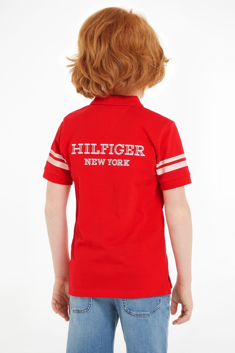 Tommy Hilfiger Red Monotype Polo Top - Image 2 of 6