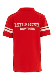 Tommy Hilfiger Red Monotype Polo Top - Image 5 of 6