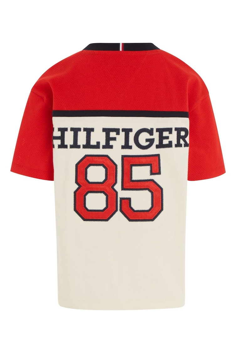 Tommy Hilfiger White Varsity 100% Cotton T-Shirt - Image 5 of 5