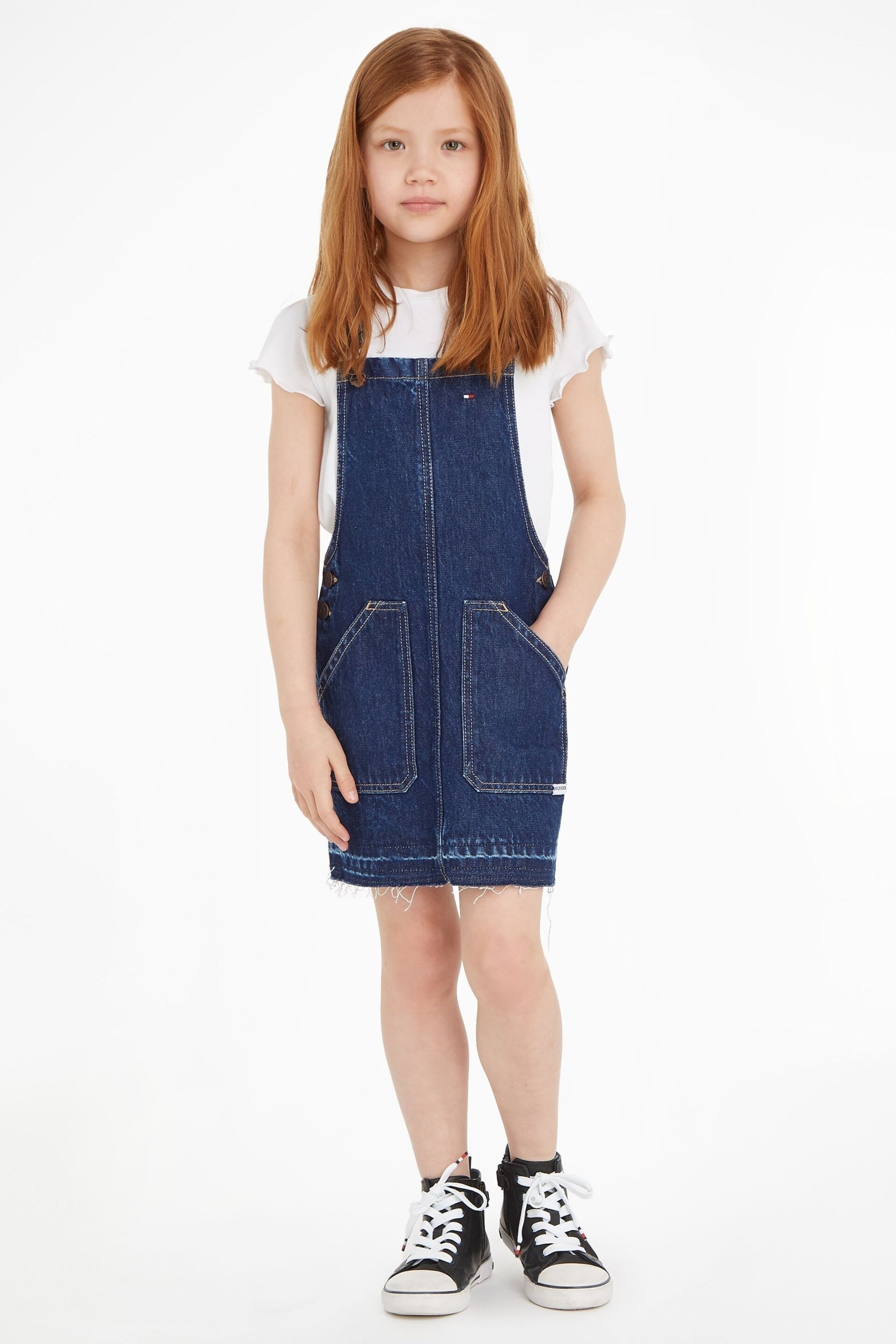 Tommy Hilfiger Blue Denim Dungaree Dress - Image 1 of 6