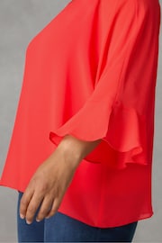 Live Unlimited Red Flute Sleeve Overlay Top - Image 3 of 4