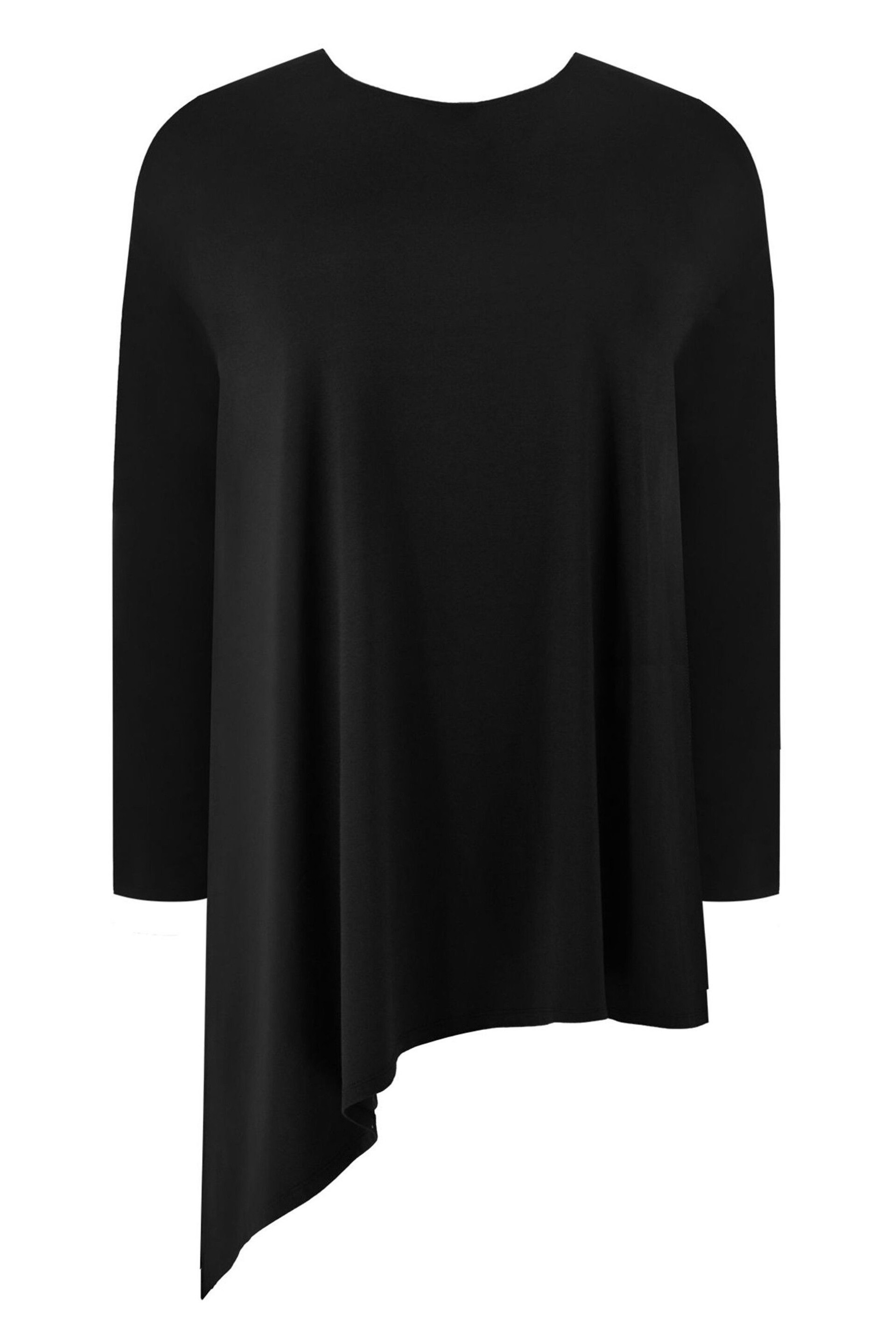 Live Unlimited Black Jersey Asymmetric Hem Top - Image 4 of 4