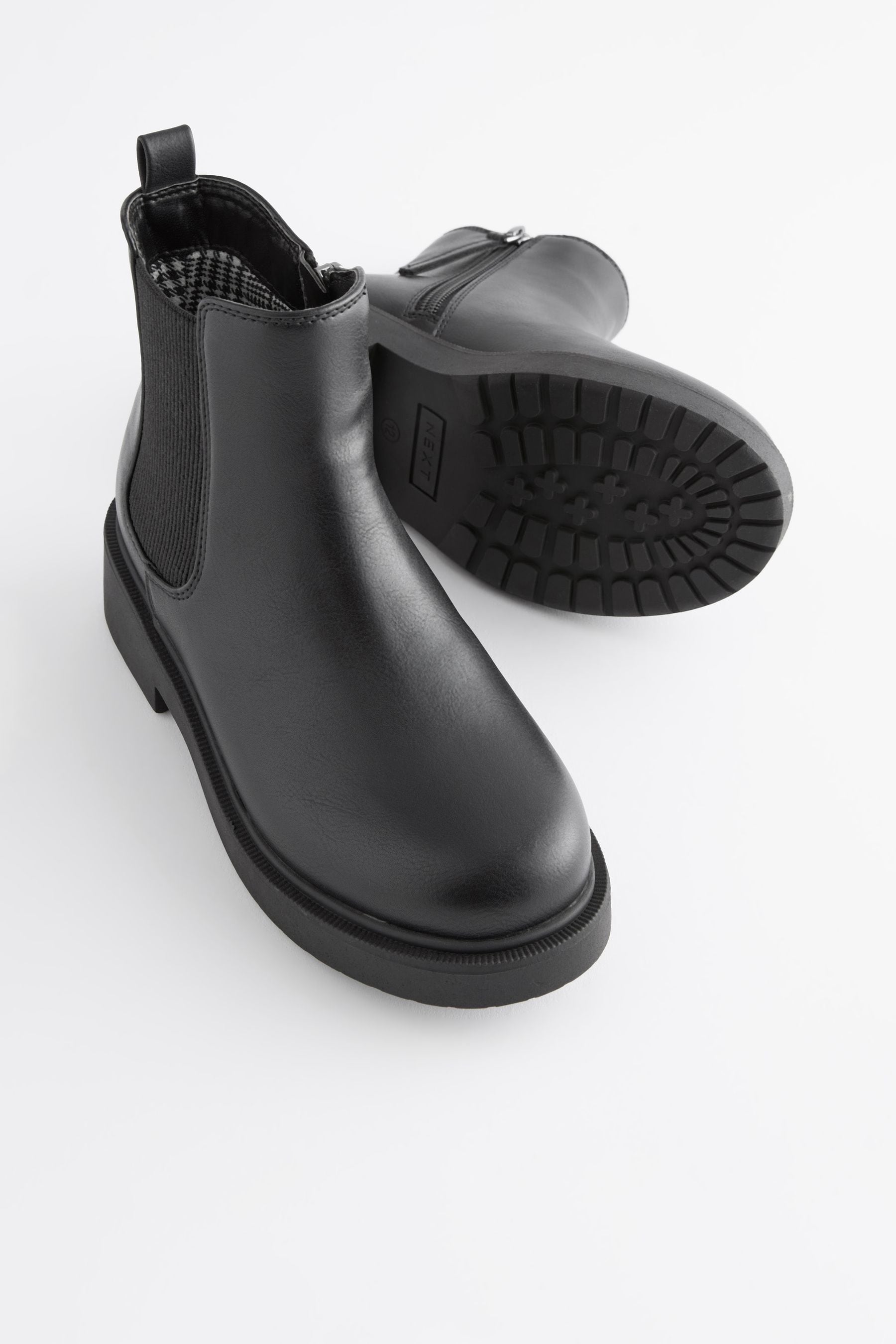 Buy Matt Black Standard Fit F Chunky Chelsea Ankle Boots from the Next UK online shop