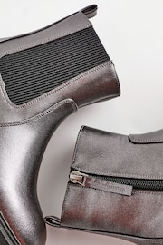 Silver Metallic Standard Fit (F) Chunky Chelsea Boots - Image 4 of 5