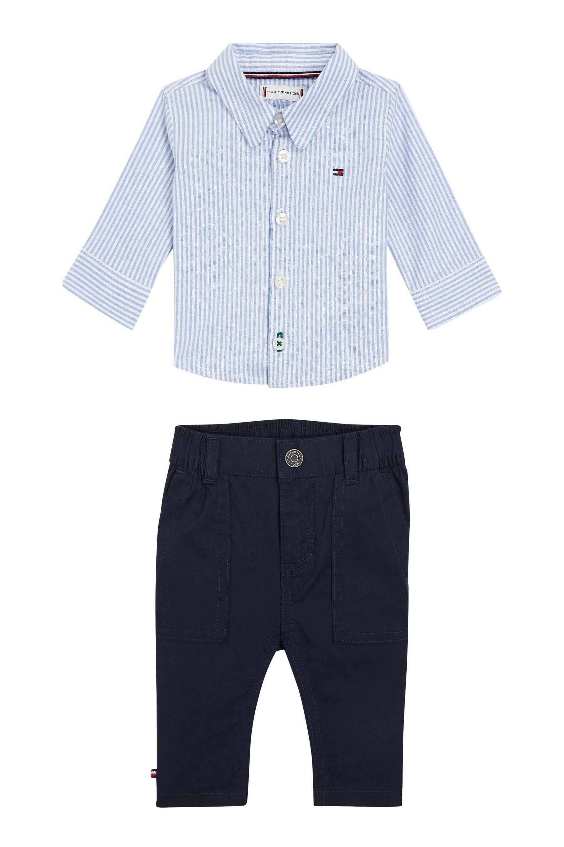 Buy Tommy Hilfiger Baby Blue Ithaca Shirt Set Giftbox from Next Luxembourg
