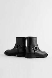 Black Standard Fit (F) Harness Biker Boots - Image 5 of 8