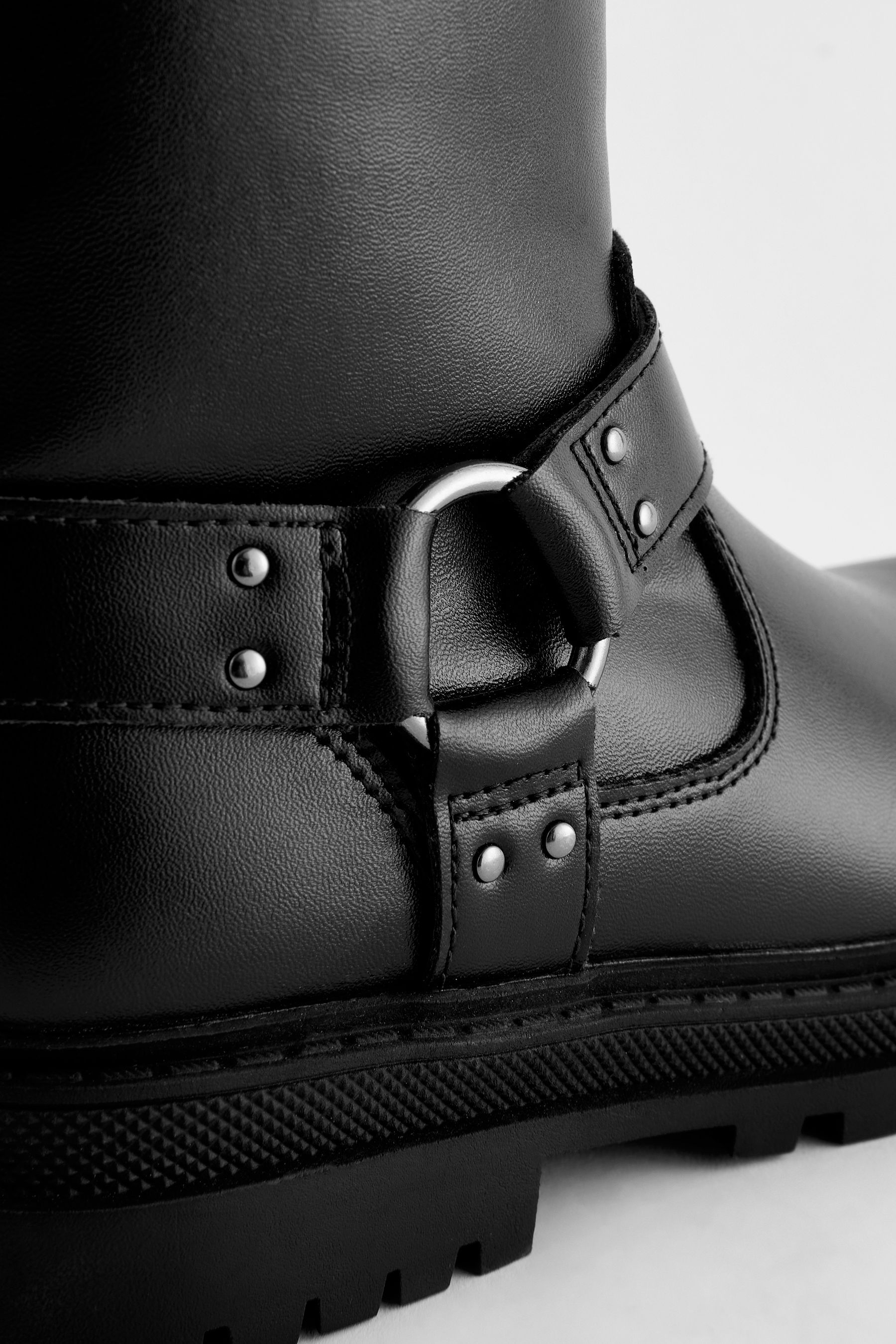 Buy Black Standard Fit F Harness Biker Boots from Next United Arab Emirates