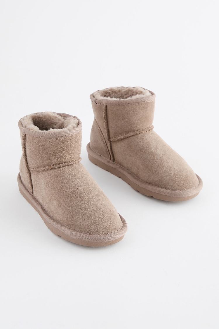 Neutral Grey Suede Pull On Boots - Image 2 of 6