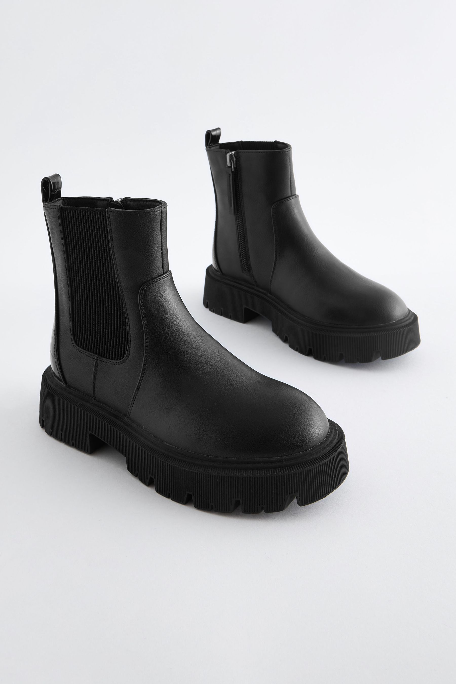 Buy Black Standard Fit F Chunky Chelsea Boots from Next United Arab Emirates